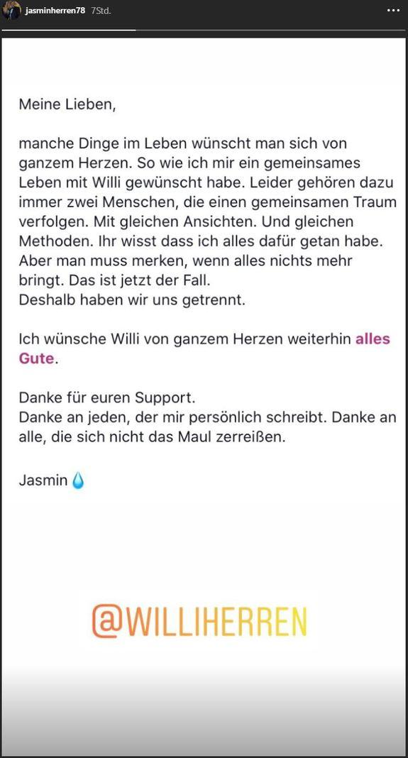 Jasmin Herren Posting Story