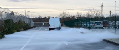 Polizei stoppt Transporter mit undichtem Sauerstoffbehälter