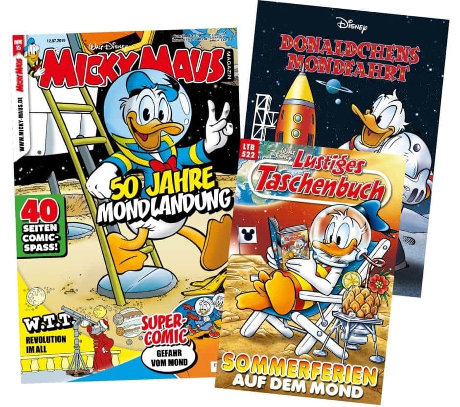 Enten auf Mickey Maus Donald Duck ComicsMond! Die Ducks feiern 50 Jahre Mondlandung