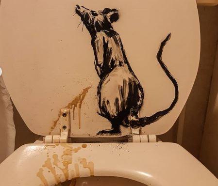 Banksy Ratte Klo Corona