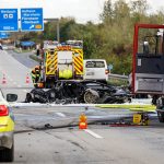 Unfall auf Autobahn A 66, illegales Rennen