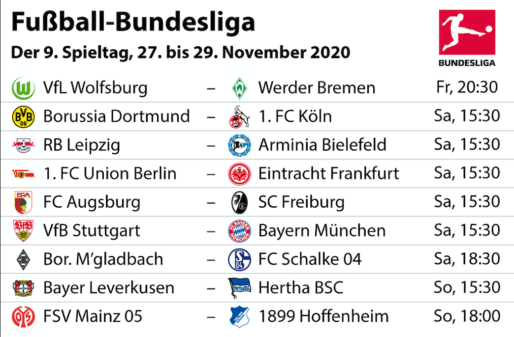 Bundesliga 9. Spieltag