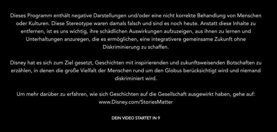 Disney+-Warnhinweis