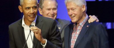 US-Präsidenten ehemalig Bill Clinton George Bush Barack Obama