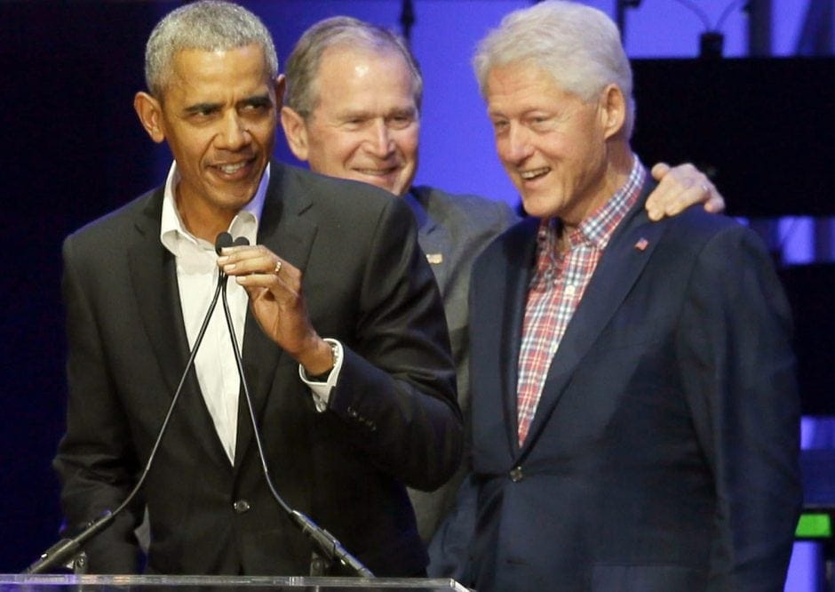 US-Präsidenten ehemalig Bill Clinton George Bush Barack Obama