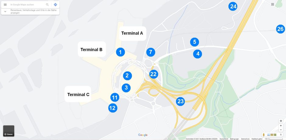 Flughafen Düsseldorf Parkplätze Googlemaps