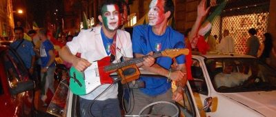 Italien Fußball Fans Auto Feier