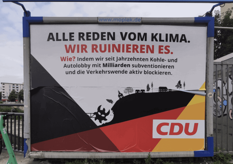 CDU-Fake-Plakat Düsseldorf Wehrhahn