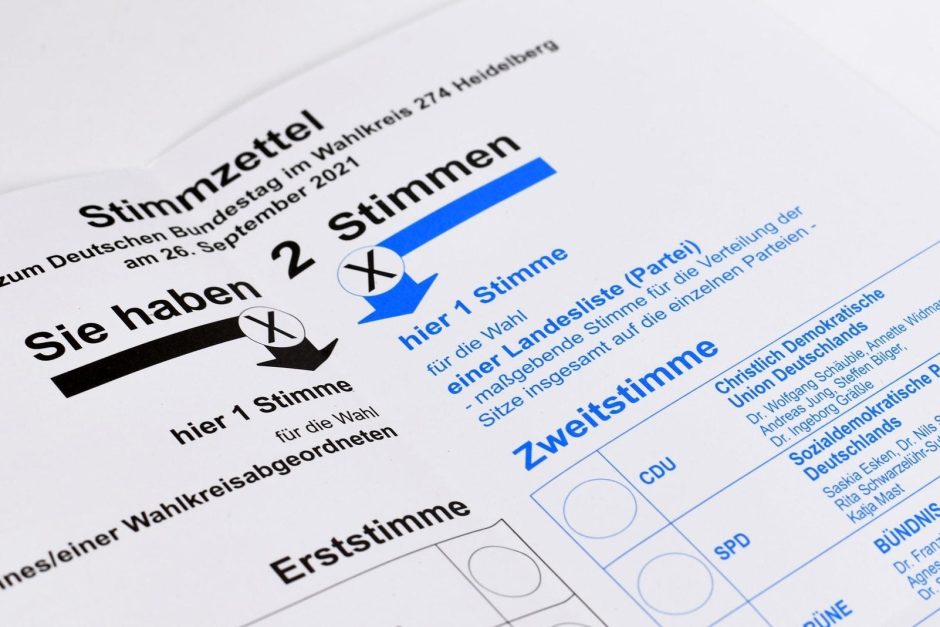Bundestagswahl 2021 Stimmzettel