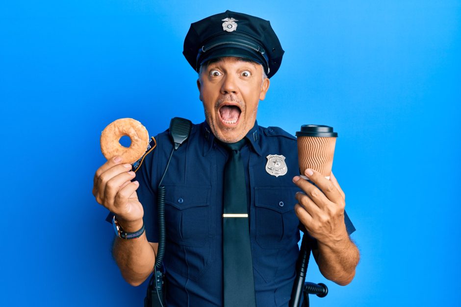Polizei Donut Kaffee