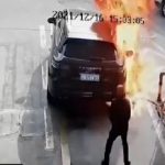 China Tankstelle Feuer Porsche
