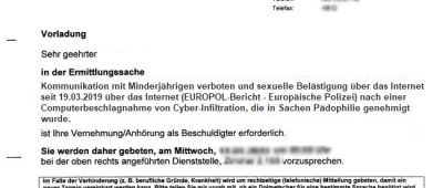 Die gefälschte Vorladung der Polizei Köln