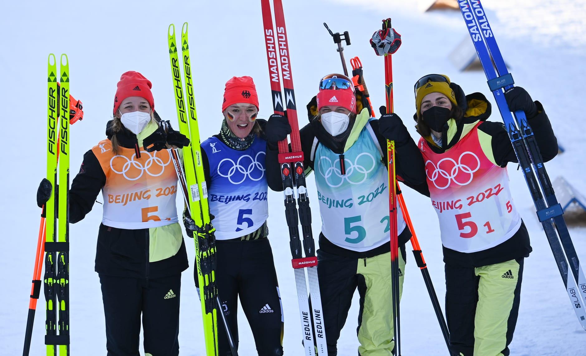 Biathlon-Staffel Frauen Preuss Herrmann Hinz Voigt Olympia 2022