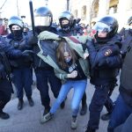 Russland Demo Polizei
