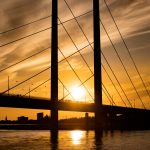 Düsseldorf Wetter Sonne Rheinkniebrücke
