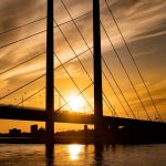 Düsseldorf Wetter Sonne Rheinkniebrücke