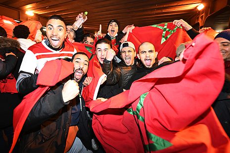 WM 2022: Marokko-Fans feiern in Düsseldorf
