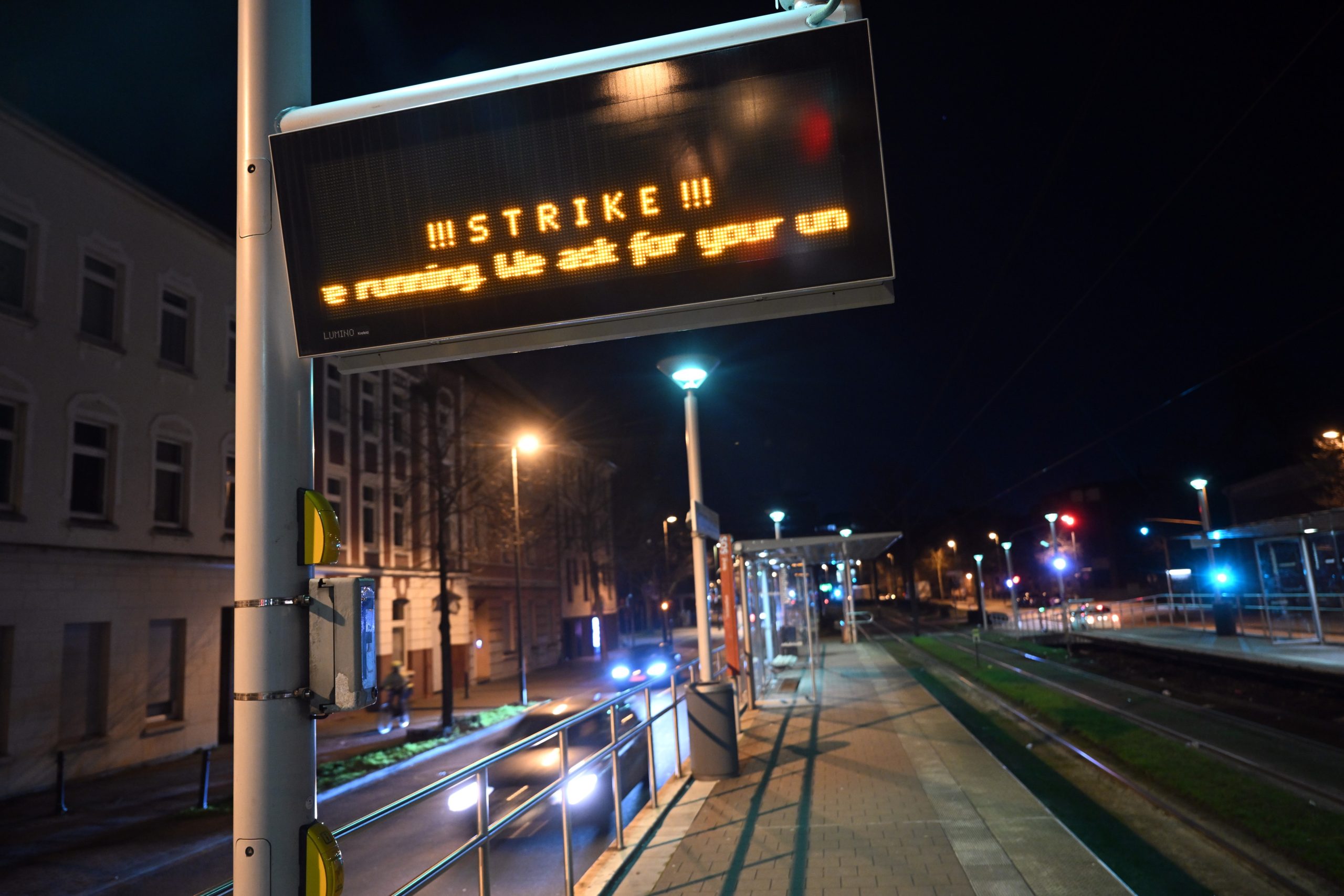 Warnstreik bei der Rheinbahn in Düsseldorf
