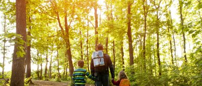 Wald Wandern Kinder Vater NRW Ausflug