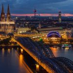 Köln bei Nacht Kölner Dom Rhein