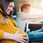 Schwangere Frau Wehen Auto Notfall Geburt