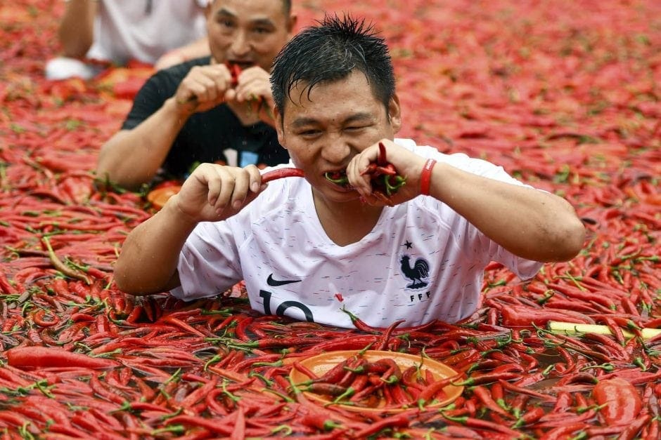 Guten Appetit! Beim Chili-Festival im chinesischen Ningxiang geht es heiß her.